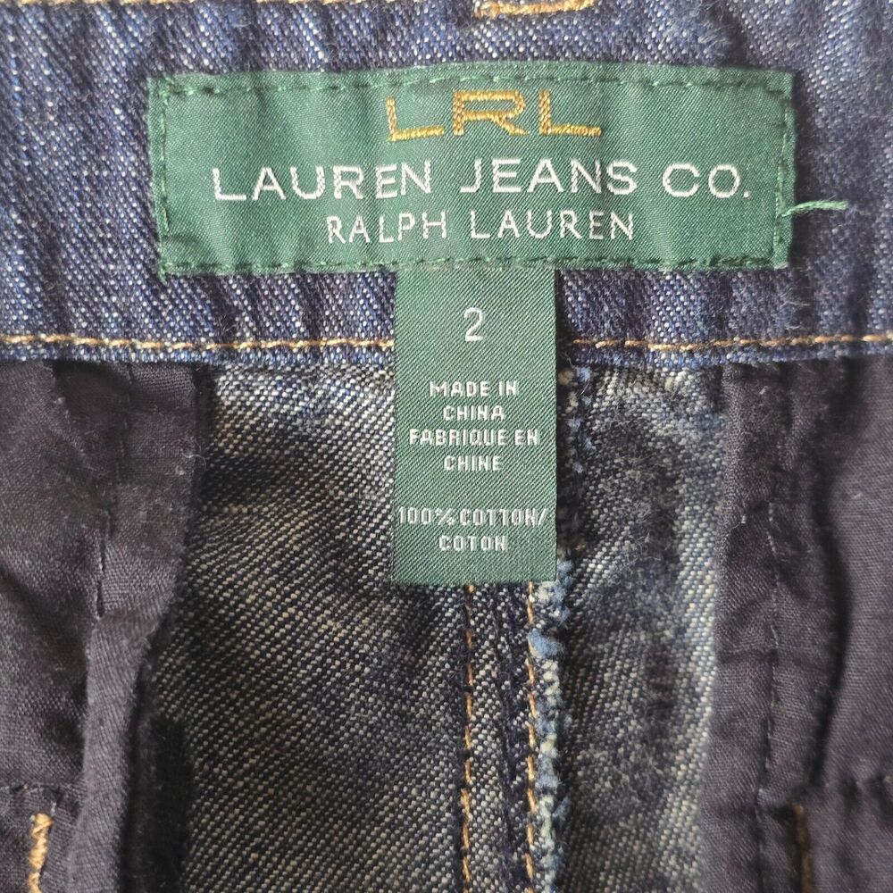 Lauren Jeans  Co Womens 2 Mid Rise Denim Blue Dark Straight Zip‎ Pants - Picture 8 of 16